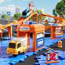 2 x NIPLOOOW Puzzle Race Car Track Set for Kids 3-5, Floor Puzzle Track Car Set, Toddler Toys for 3 4 5 6 Years Old Boys, Toys Gift for Kids Boys Girls Age 3 4 5 6 7 8 Years Old, 12" x 8" x 3"