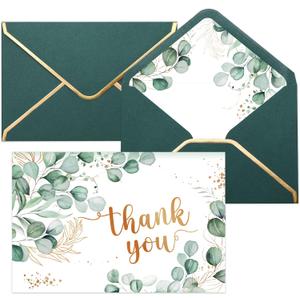 50 Pack Thank You Cards with Envelopes, 4x6 Inch Thank You Cards Bulk Blank Notes Card with Envelopes & Stickers for Wedding, Baby Shower, Bridal Shower, Birthday, Thanksgiving, Christmas