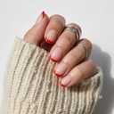 Glamnetic Press On Nails - Hotline Red | Super Short Fake Nails in Fiery Red French Tips on Semi-Transparent Base in a Glazed Finish | 15 Sizes - 30 Nail Kit with Glue (1N - Sugar Bb)