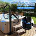 Two Way Hot Tub Handrail - 38-62" Adjustable Height with 360 Rotating Dual Handle, Slip-in Base | Rust-Proof Carbon Steel Grab Rail for Safe Entry Exit Spas