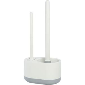 Silicone Toilet Brush Plunger Set, 2 in 1Toilet Bowl Brush and Holder Plunger Set, Plunger Toilet Brush Combo, Bathroom Toilet Brush, Toilet Brush Set, Toilet Scrubber and Plunger Set (Gray)