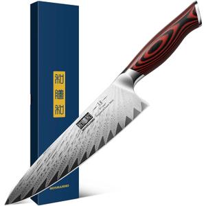 HOSHANHO 8 Inch Damascus Chef Knife, Professional Japanese Damascus Super Steel Kitchen Knife, Ultra Sharp Cooking Knife with Ergonomic G10 Handle