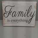 VVJSZHJ Family Is Everything Quote Wall Art Rustic Signs Farmhouse Wall Decoration for Home Dining Living Room Bedroom Decor (Family, 12x16 inch, Wrapped Canvas) (White)