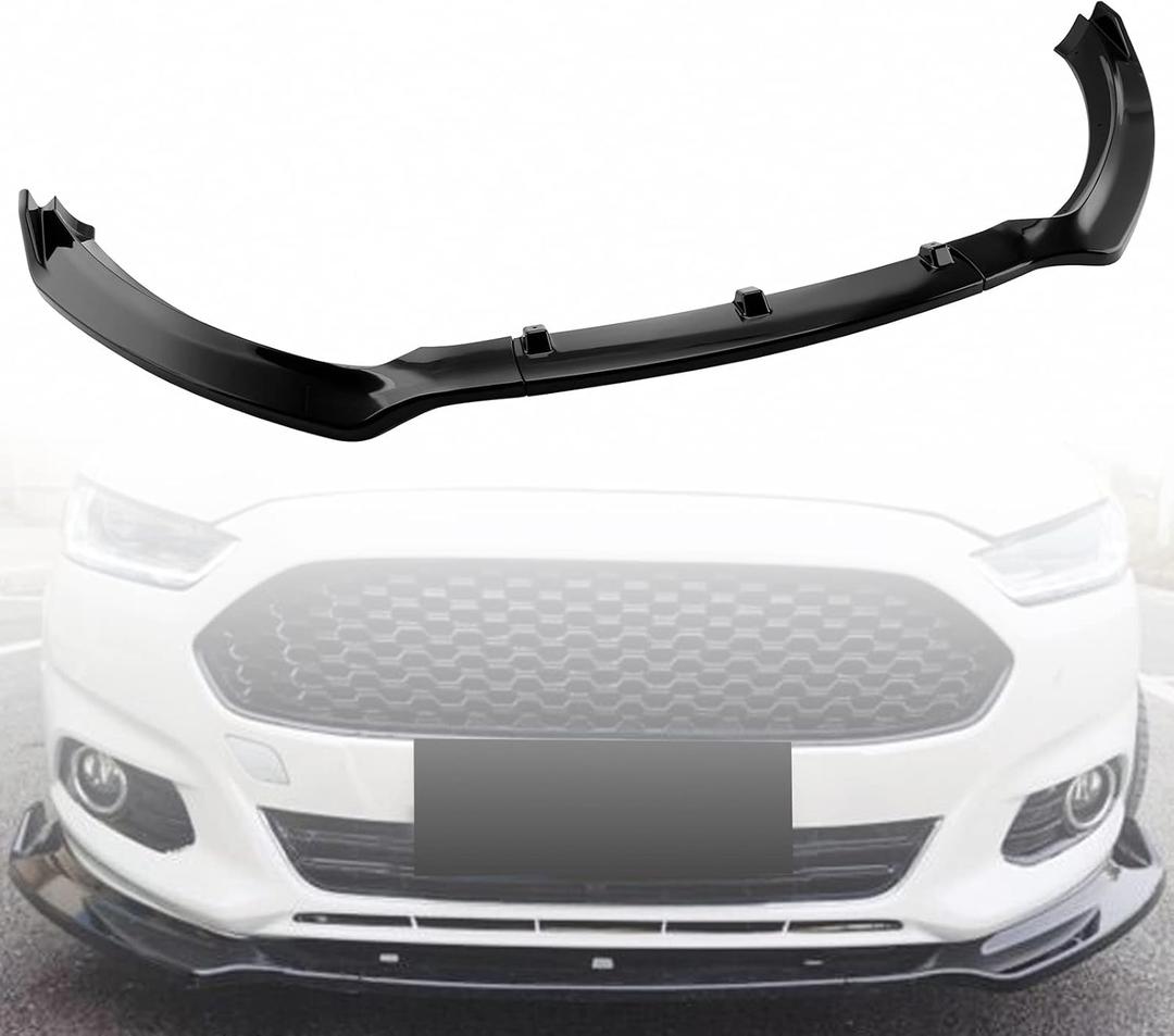 MotorFansClub 3pcs Front Bumper Lip Splitter Fit for Ford Fusion Mondeo 2013 2014 2015 2016 Trim Protection Splitter Spoiler, Glossy Black