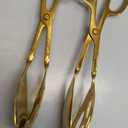 OMISTAR Gold Buffet Tongs Salad Tong Set of 2-10 Inch Double-Sided Stainless Steel Food Serving Bread Tongs with Scissor Handles for Cooking Buffet Catering Bread Pastry Dessert BBQ