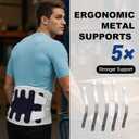 DOKIBI Back Brace for Lower Back Pain Relief,Lumbar Waist Support for women,Lower Back with 3D Lumbar Pad for Work Sports Sciatica, Scoliosis(GreyXL)