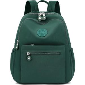 Tanweibago Mini Nylon Women Backpacks,11L Small Ladies backpacks Casual Lightweight Women Shopping Travel Daypack (Dark Green)