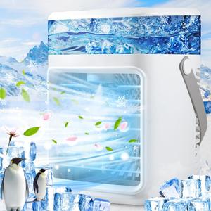 Portable Air Conditioner - Rechargeable Personal AC Unit Evaporative Air Cooler with 3 Speeds, Timer, LED Lights & Aromatherapy, Mini Air Conditioner Cooling Fan for Bedroom Home Office