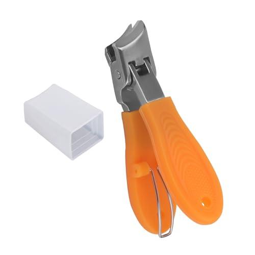 Slanted Nail Clippers, Wide Jaw Opening Anti-Splash Angled Nail Clippers Ingrown Toenail Fingernail Nail Cutter Trimmer Pedicure Manicure Tool for Men Women (Orange) Pack of 2