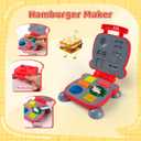 3-in-1 Color Dough Kitchen Creations Set for Kids Aged 3-8, 24 Colors Dough Playset with Ice Cream/Noodle/Hamburger Makers, Food Modeling Art Crafts Pretend Play Toys for Boys Girls