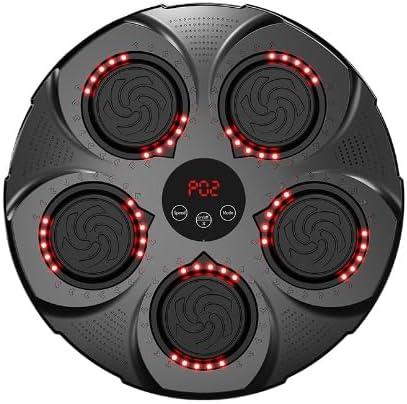 Musical Boxing Machine, Rechargeable Bluetooth Boxing Equipment Punching Bag, Intelligent Boxing Target, for Men Women Boxing Training, Vent Emotions, with Boxing Glove (red light)
