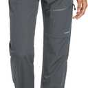 baleaf Women's Hiking Pants Quick Dry Lightweight Water Resistant Elastic Waist Cargo Pants for All Seasons (Large, Deep Gray)