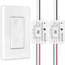 DEWENWILS Wireless Light Switch and Receiver Kit, 10A/1200W, No in-Wall Wiring Required,Remote Control Wall Switch Lighting Fixture for Ceiling Lights, Fans, Lamps,100 Ft RF Range, Programmable