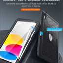 MoKo for iPad (A16) 11th/10th Generation Case 2025/2022, Heavy Duty Shockproof Dual Layer Full Body Protective Cover, Built-in Screen Protector and Kickstand for iPad 11/10.9 Inch,Black