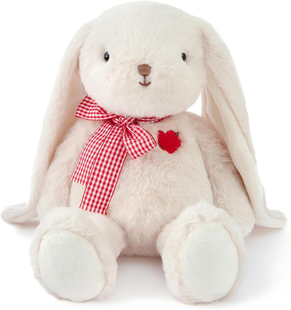 Small Bunny Plush with Heart Cute White Rabbit Stuffed Animals Soft Stuffed Bear Plush Bear Plushie Toys Gifts for Girlfriend Boyfriend Kid