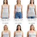 Emmalise Women's Basic Casual Long Camisole Adjustable Strap Cami Layering Top (White, Large)