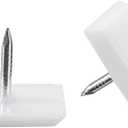 uxcell Furniture Feet Nail Plastic Glide Nails Square Chair Table Leg Protector Pads 18mm x 12mm White 40pcs