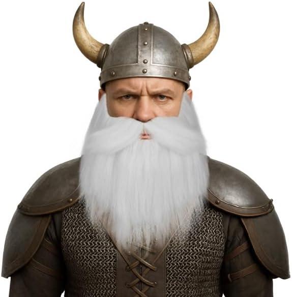 Yan Dream Men Synthetic Short Straight Cosplay Fake Beard and Mustache Halloween Party Accessory