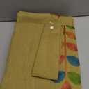 VOGOL Linen Curtains 96 Inches Long, Colorful Leaves Embroidered Grommet Drapes and Curtain Panels for Living Room/Bedroom, W52 X L96, 2 Pieces