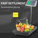 Commercial 660 lb Electronic Platform Scale with LB/KG Industrial Floor Scale Stainless Steel High-Definition LCD Display,Digital Heavy Duty Luggage Package Price Computing Postal Shipping