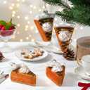 Sumind 4 Pcs Christmas Ornaments Pumpkin Pie Glass Blown Ornaments for Christmas Tree Hanging Cakes and Pies Xmas Accessories Glass Blown Decorations for Xmas Tree Party Holiday Supplies