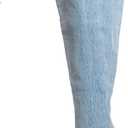 Women's Wide Calf Thigh High Heeled Boots Stiletto Cone Heel Boots Pointed Toe Pull On Black Boot Heels for Women (Blue) 8.5