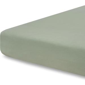 Pobibaby - Single Solid Premium Fitted Baby Crib Sheets for Standard Crib Mattress - Ultra-Soft Cotton Blend, Safe and Snug, and Stylish Solid Crib Sheet (Sage Green)