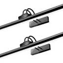 26" Wireless Picture Lights, Rechargeable Battery Art Display Light with Remote Control, Dimmable/Timer Off Dartboard Light, 3 Lighting Modes Full Metal Painting Display Lights (Black-2 Pack)