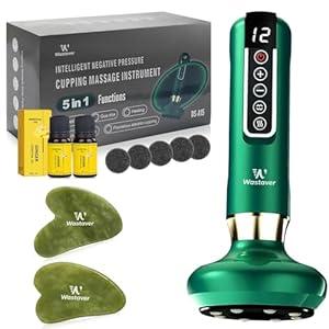 5 in1 Cellulite Massage Tool, Cellulite Massager Electric Fat Remover with 12 Suction Modes, Rechargeable & Cordless, Intelligent Cupping Massager for Arms, Legs, Back Used at Home