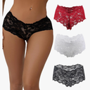 ohyeah Womens Lace Boyshort Cheeky Panties Plus Size Underwear Briefs Panty Soft Stretch Hipster XL