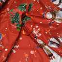 Snowman Christmas Tree Skirt 36 Inches, Red Backgrond Snowflake Pencil Tree Skirt, Winter Xmas Tree Mat Decorations for Home Party Holiday Decorations