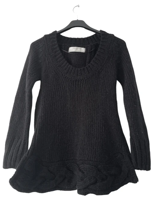 ZARA Black Wool Sweater, M, Black