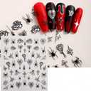 4 x Nail Art Stickers, Self-Adhesive Nail Decals, for Nail Designs and Decorations, 5 Sheets