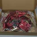 Yinkin Christmas Tree Wreath Bow Christmas Ribbon Bows with Bells 11 x 7.8 in Velvet Pine Cone Bowknot Xmas Tree Hanging Ornaments Decor for Home Xmas Party Outdoor Indoor(Burgundy,4 Pcs)