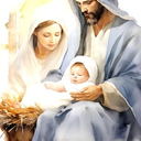 AOEVXV Nativity Scene Holy Family Wall Art Catholic Art Mary & Joseph Birth of Jesus Christ Canvas Print poster for Living Room Bedroom Home Decor