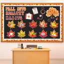 Containlol Thanksgiving Health Bulletin Board Set Fall into Healthy Habits Classroom Decorations Maple Leaves Healthy Theme Cutouts for Autumn Harvest Preschool Door Wall Decor Supplies