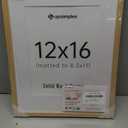 upsimples 12x16 Frame, Natural Solid Wood Picture Frames, Display 8.5x11 with Mat or 12 x 16 Without, Vertical & Horizontal Wall Hanging, 1 Pack, Natural