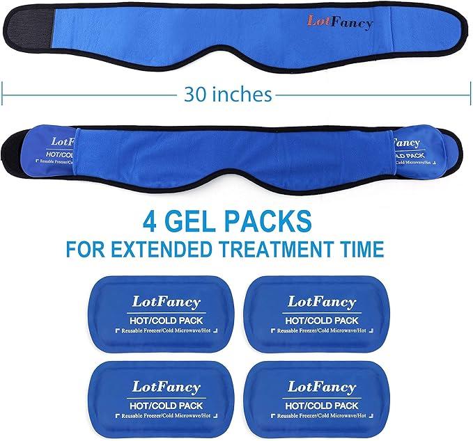 LotFancy Gel Ice Pack with Wrap, Reusable Hot Cold Pack for Therapy, Pain Relief for TMJ, Wisdom Teeth, Face, Head, Chin Jaw Oral and Facial Surgery, Dental Implants