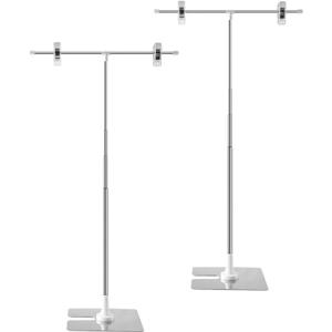 2-Pack T-Shaped Adjustable Metal Banner Holder Table Poster Stand Advertising Display Banner Stand Store Counter Display for Indoor Outdoor Store Board Display Show
