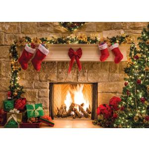 SJOLOON 8x6ft Christmas Photography Backdrops Child Christmas Fireplace Decoration Background for Photo Studio (11209)
