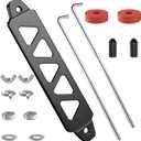 Battery Hold Down Kit, Aluminum Alloy Battery Tie Down Mount Bracket, Battery Hold Down Bracket with J Bolts, Universal 8.5" Triangular Five-Hole Car Battery Holder Kit for Car, SUV, RV (Black)