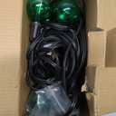 LAMPHOME Green LED Outdoor String Lights, 26FT Patio Lights with 12+1 Shatterproof Edison Bulbs, UL Waterproof Connectable Dimmable Hanging Lights for Backyard Porch Garden Deck Balcony Decor