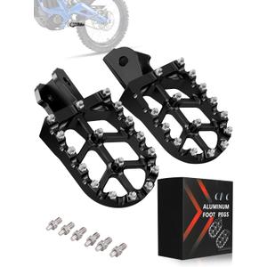 JFG RACING Dirt Bike Foot Pegs,7075 Aluminum CNC Pedals Rests for Surron Light Bee X and S/E Ride Pro S SS SR/CRF150F CRF230F 03-19/CRF250F 19-24/XR150L 15-24/KDX200 83-94-Black
