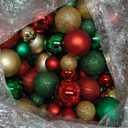 Costyleen 6 Feet Christmas Garland Balls Ornaments Shatterproof Christmas Bulb Garland Outdoor Indoor Hanging Decors Home Party Xmas Tree Decorative Red Green Gold