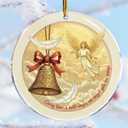 4 x It's a Wonderful Life 4 - Every Time a Bell Rings an Angel Gets His Wings - Inspired Christmas Angel Wings Bell Heaven Retro Vintage - Christmas Ornaments - Christmas Decorations - 3.6 in Acrylic