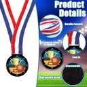 Kenning 24 Pcs Basketball Medals for Kids with Attached Neck Ribbons, Award Medals Metal Trophy Trophies Gift for Sports Themed Party Favors Team Participation(Basketball)