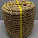 Natural Jute Twine Strin, Bulk Hemp Jute Rope Ideal for Tug of War, Deer Hunting, Nautical, Crafts, Swing, Packing Material Burlap Ribbon, Christmas Knitting Macrame Decoration (24mm 165 Feet)