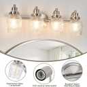 4-Light Modern Bathroom Vanity Lights Brushed Nickel