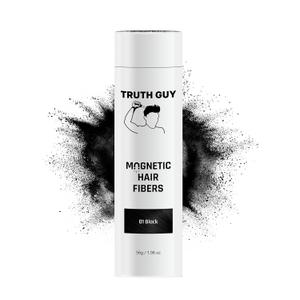 Truth Guy Magnetic Hair Building Fibers for Thinning Hair - Adds Volume & Thickness with Static Electricity Technology - Easy Application for Men & Women, Quick Results, Mess-Free. 2 oz. Medium Brown (Black)