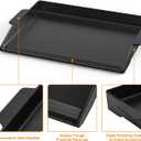 Onlyfire Universal Cast Iron Cooking Griddle, Pre-Seasoned Nonstick Coating Griddle Flat Top Grill Plate with Extra High Sidewalls for All Gas Grills and 4 Burner Range Oven, 23" x 16"
